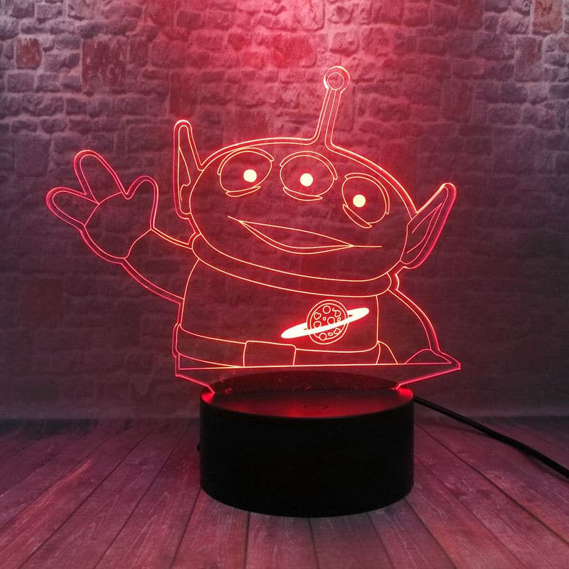 LED lamp Lelulugu tulnukaga rohelise tulnuka kujutisega