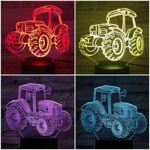 led lambid traktoritega pimedal teel töötamas