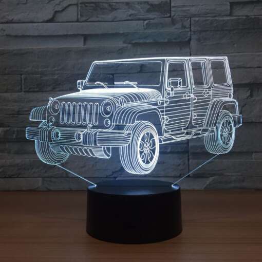 3D lamp maasturi kujul öökapil valgustatud