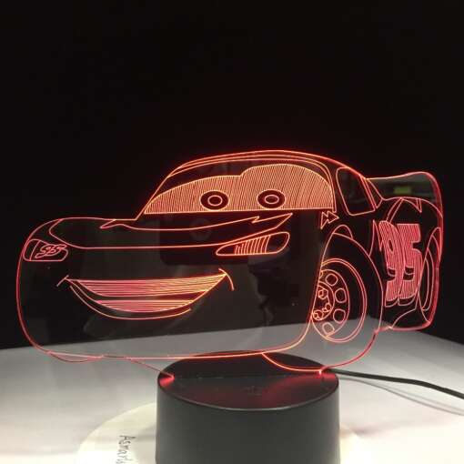 3D lamp auto kujuga, valgustusega dekoratiivne öölamp lapse tuppa