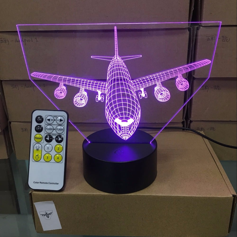 3D lamp lennukiga lapse toa sisustuseks