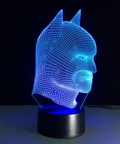 3D lamp batman musta värvi lambikupliga öine valgusfiguur superhero kuju lapsele või fännile kodu- või kontoriruumi jaoks