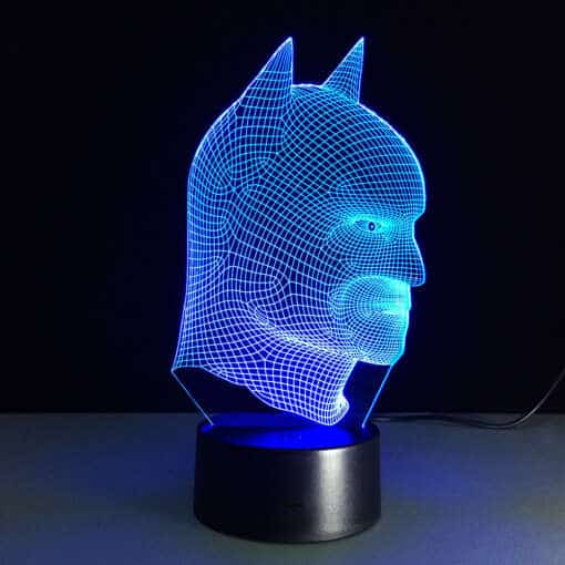 3D lamp batman musta värvi lambikupliga öine valgusfiguur superhero kuju lapsele või fännile kodu- või kontoriruumi jaoks