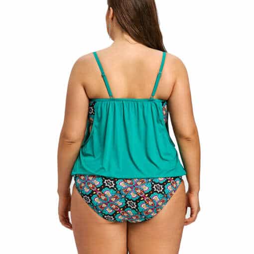 tankini komplekt suuremate suuruste jaoks sinise mustriga