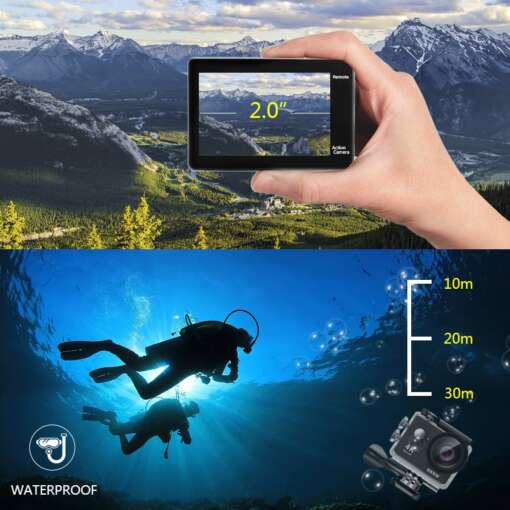 ultra hd veekindel action kaamera 170 kraadi lainurk wifi tugi veekindel kuni 32 gb mälukaart kaugjuhtimispultiga
