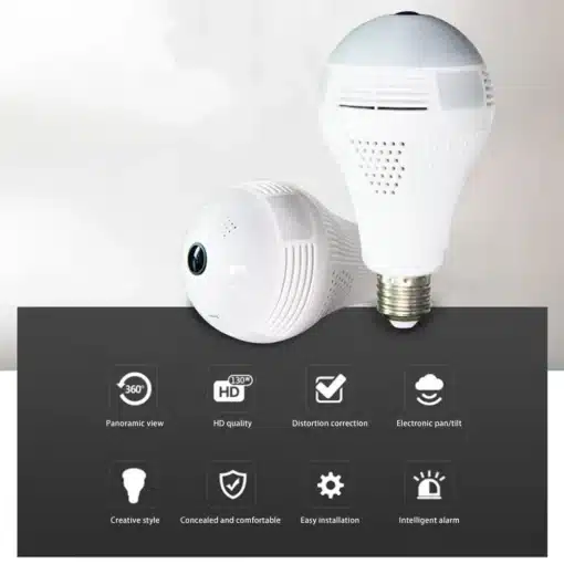 juhtmevaba panoraam kaamera 360 kraadi vaatega kalasilmobjektiiv E27 liideses 1280x960 resolutsiooniga 8-128G mälu tugi