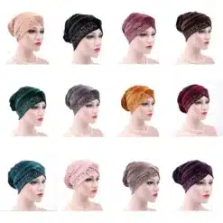 naiste velvetist turban mitmes värvitoonis