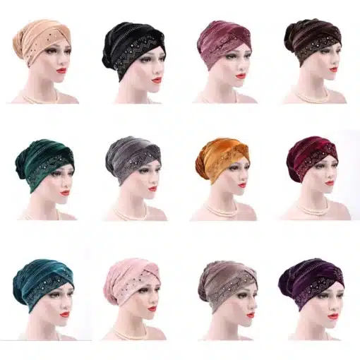 naiste velvetist turban mitmes värvitoonis