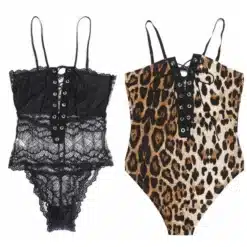 seksikas body musta värvi polüester spandex materjalist modell seljas suurus s