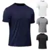 o-kaelusega meeste t-särk polüester spandex materjal mõõtmed suurus m pikkus 73cm rinnaümbermõõt 107cm õlgade laius 45cm