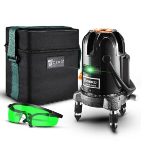 laser DEKO LL57G S1 seeria must ja punane versioon vertikaalsete ja horisontaalsete laserite funktsioonidega