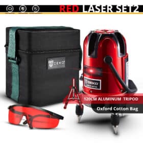 punane laser DEKO LL57/LL58 viie joonega mõõtmisrežiimis