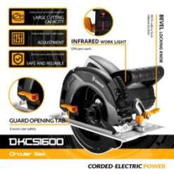 ketassaag deko dkcs1600 185mm tera ja 5000rpm kiirusega puidutöödeks