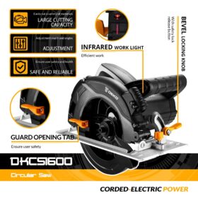 ketassaag deko dkcs1600 185mm tera ja 5000rpm kiirusega puidutöödeks