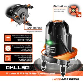 deko ll57g roheline laser 5-jooneline horisontaalne ja vertikaalne mõõteseade abs metallist materjaliga