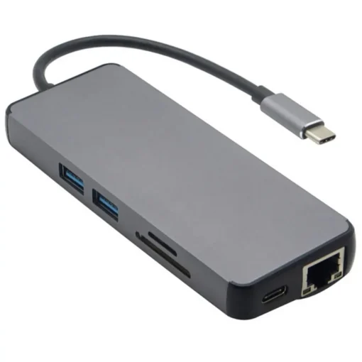 type-c usb jaotur hall alumiiniumist multiväljundiga usb3.0 hdmi vga sd tf gigabit võrgukaart toiteportiga