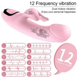 roosa vibraator kahe mootoriga ja 12 vibratsioonirežiimiga