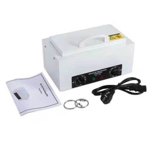 kõrge temperatuuriga maniküüri steriliseerija roostevabast terasest korpus valge 310x140x180 mm
