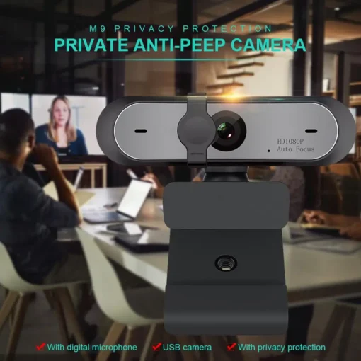 hd veebikaamera mikrofoniga 2 mega piksline must usb ühendusega ccd sensoriga kiirteravustamisega 1920x1080 resolutsiooniga