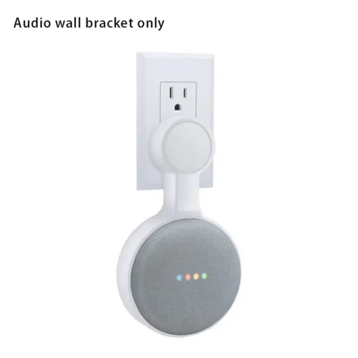 pistikusse käiv kõlar, valge plast, kaablite hoidik, vertikaalne paigaldus, sobib Google Home Mini ja Echo Dot 3 jaoks