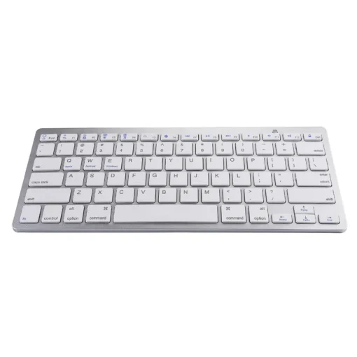 juhtmevaba bluetooth klaviatuur plastmaterjalist mõõtudega 285x120x18 mm koos bluetooth 3.0 class 2 ühendusega
