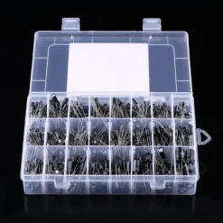 alumiiniumist elektrolüütkondensaatorid komplektis 500 tk erinevates suurustes plastkarbis