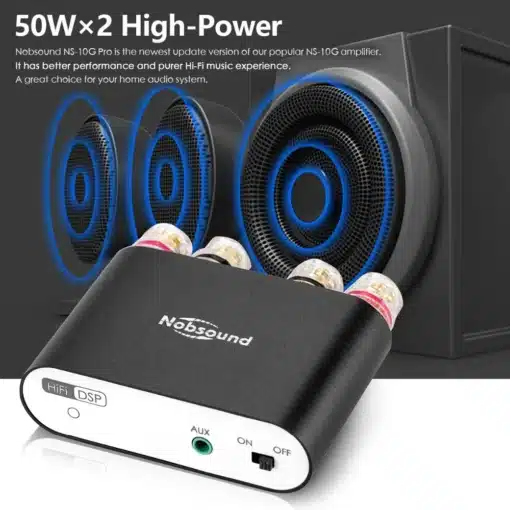 hi-fi digitaalne võimendi bluetooth 5.0 audio sisendiga musta korpusega