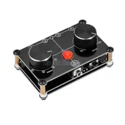 4 pordiga stereo jagamiskast, nupp ja klahv, 82x55x20 mm, must, 3.5 mm ühendused
