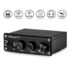 hifi usb analoogmuundur mustas alumiiniumkorpuses koos ühenduskaablitega