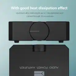 mosfet helivõimendi douk audio must värv 80w kaks kanalit alumine vaade