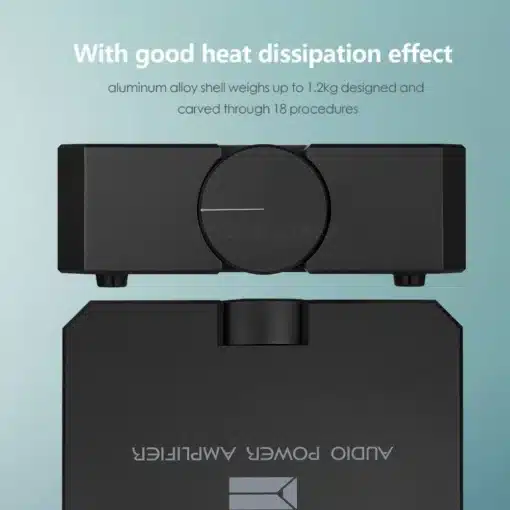 mosfet helivõimendi douk audio must värv 80w kaks kanalit alumine vaade