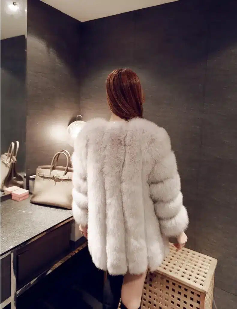 Women Brand Fur Coat Winter Women Long Faux Fox Fur Coats Furry Luxury Womens Fake Fur Jacket High Quality Faux Fur Coat Jacket 11
