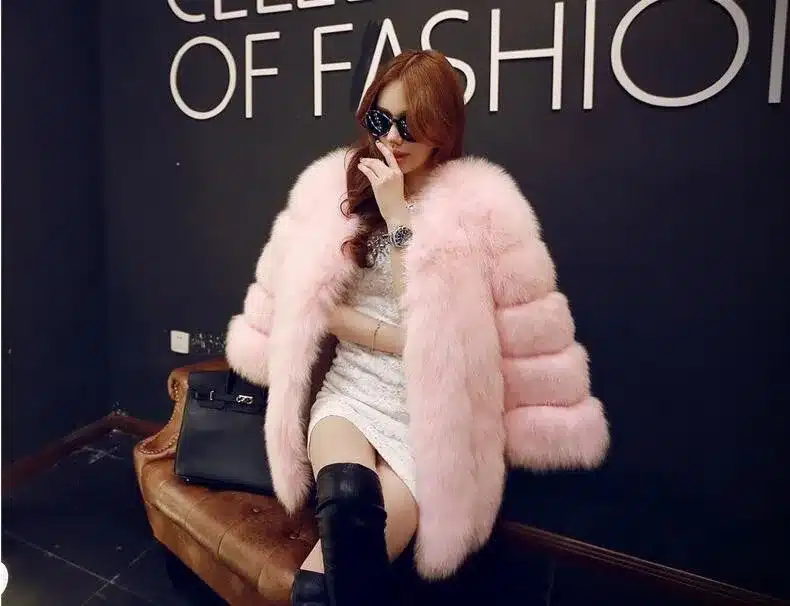 Women Brand Fur Coat Winter Women Long Faux Fox Fur Coats Furry Luxury Womens Fake Fur Jacket High Quality Faux Fur Coat Jacket 14