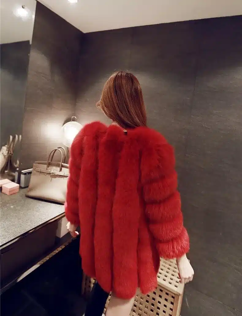 Women Brand Fur Coat Winter Women Long Faux Fox Fur Coats Furry Luxury Womens Fake Fur Jacket High Quality Faux Fur Coat Jacket 16