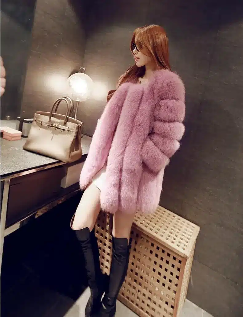 Women Brand Fur Coat Winter Women Long Faux Fox Fur Coats Furry Luxury Womens Fake Fur Jacket High Quality Faux Fur Coat Jacket 17