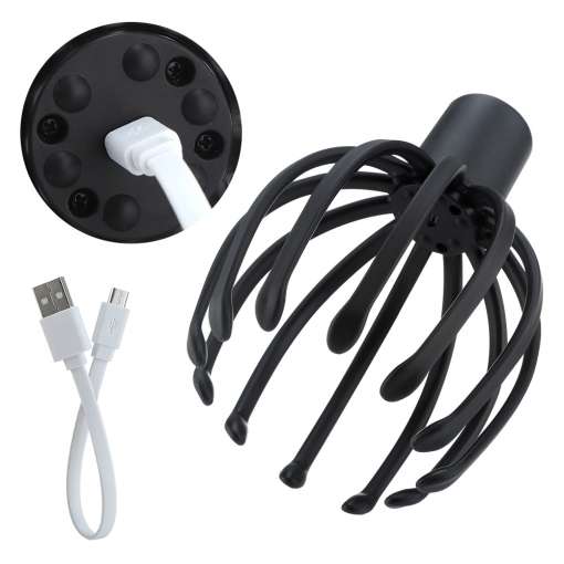 must elektriline peanaha masseerija koos USB laadimiskaabliga