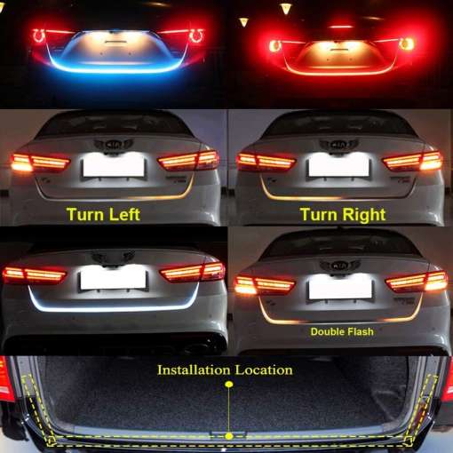 auto pagasiruumi paigaldatud LED tuled, mis näitavad suunatulede ja pidurite funktsioone