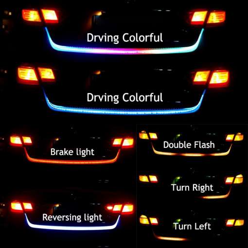 erinevates värvides LED tuled auto pagasiruumi all servas