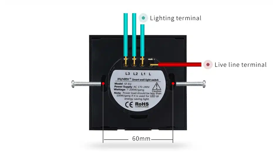 FUNRY ST1 EU Standard 3Gang Smart Remote Control/Touch Radio Light Switch Momentary Push Button Luxury Tempered Glass 433MHz 17