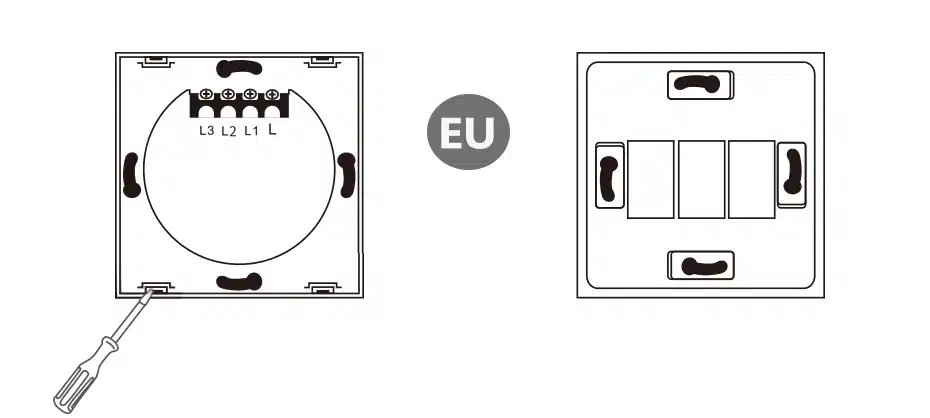 FUNRY ST1 EU Standard 3Gang Smart Remote Control/Touch Radio Light Switch Momentary Push Button Luxury Tempered Glass 433MHz 21