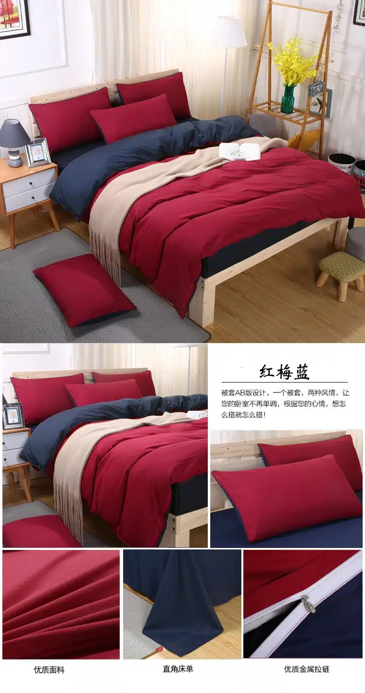 AB side bedding set super king duvet cover set dark blue +beige 3/ 4pcs bedclothes adult bed set man duvet flat sheet 230*250cm 27