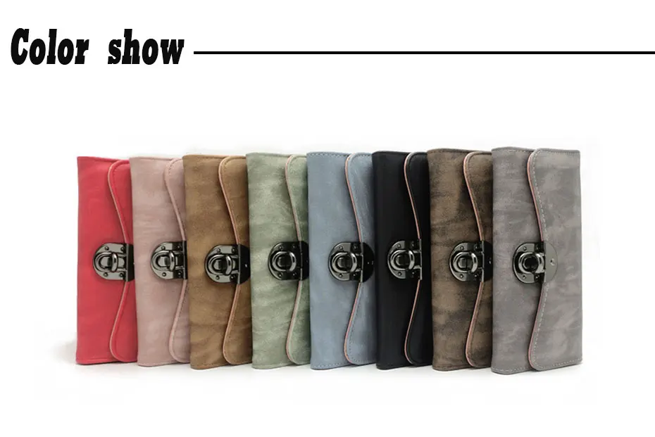Vintage Fashion Women Wallet 2017 Casual PU Leather Long Wallet Clutch Purse High Quality Metal Hasp Womens Wallets And Purses 11