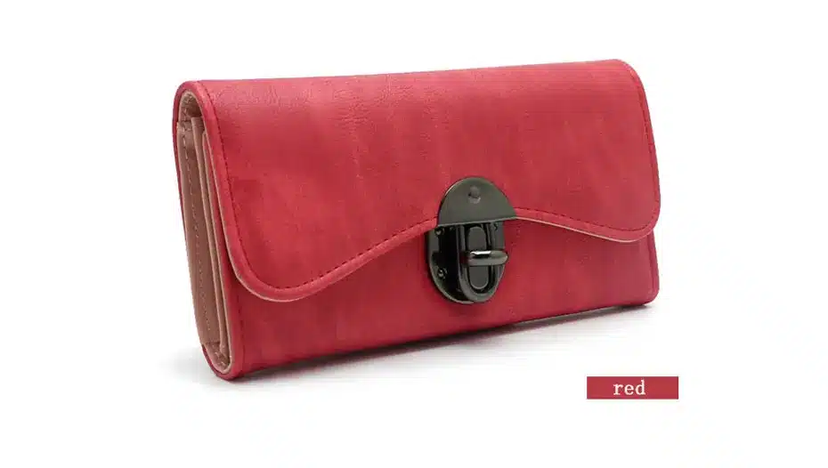 Vintage Fashion Women Wallet 2017 Casual PU Leather Long Wallet Clutch Purse High Quality Metal Hasp Womens Wallets And Purses 19