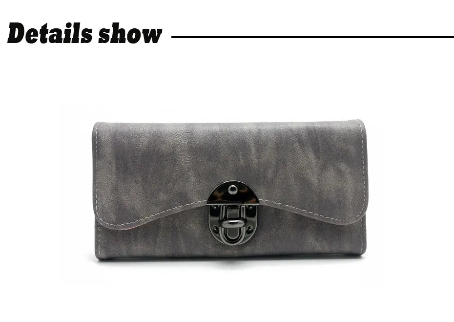Vintage Fashion Women Wallet 2017 Casual PU Leather Long Wallet Clutch Purse High Quality Metal Hasp Womens Wallets And Purses 22