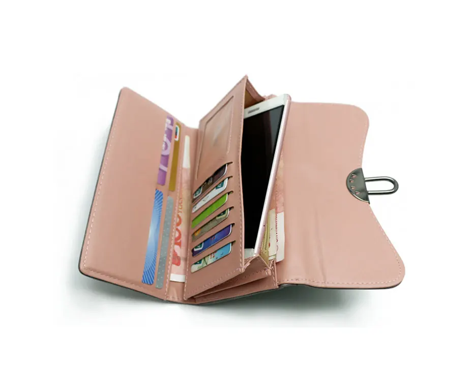 Vintage Fashion Women Wallet 2017 Casual PU Leather Long Wallet Clutch Purse High Quality Metal Hasp Womens Wallets And Purses 24