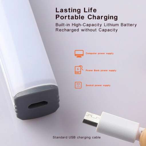 valge liikumisanduriga LED valgus koos USB laadimiskaabliga