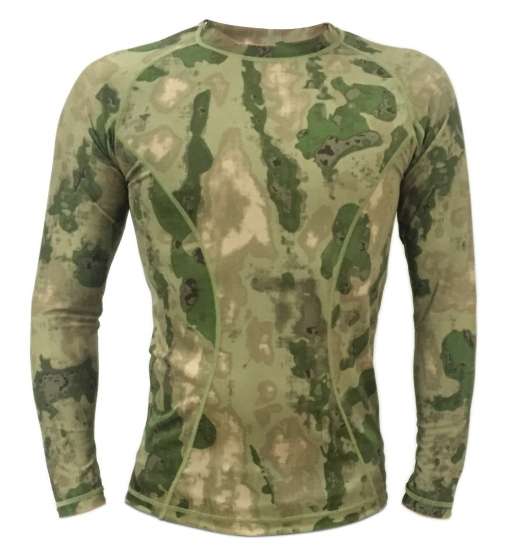 pikkade varrukatega roheline militaarmustriga meeste pluus