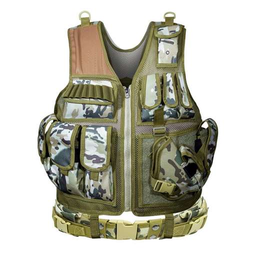 kamuflaažmustriga vest mitme taskuga