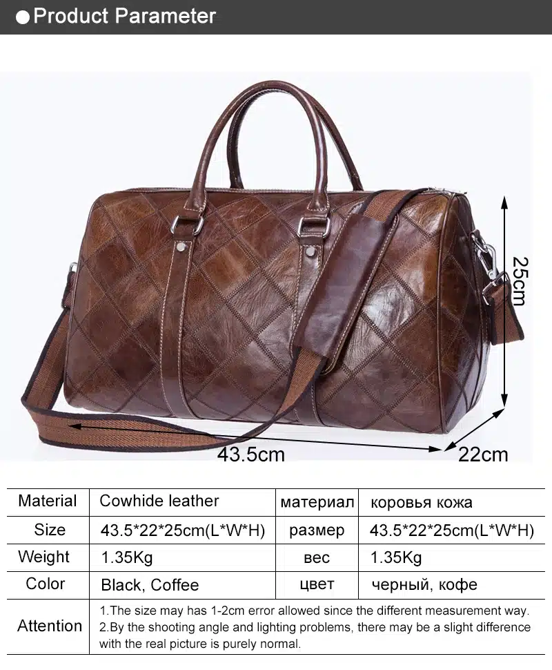 WESTAL Genuine Leather Bag Multifunction Shoulder Bags Men's Travel Bag Leather Travel Duffle Bag Leather Handbag Totes 8883 9