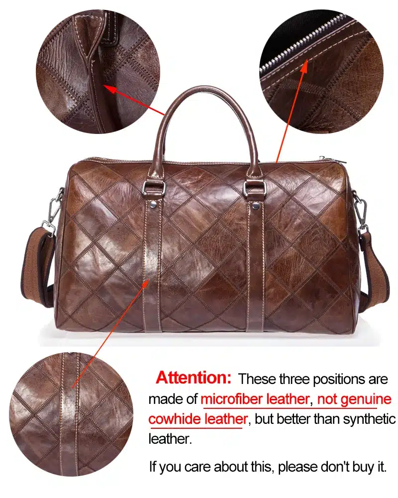 WESTAL Genuine Leather Bag Multifunction Shoulder Bags Men's Travel Bag Leather Travel Duffle Bag Leather Handbag Totes 8883 15